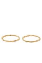 Twisted Wire Bangles With Stones, Set of 2
